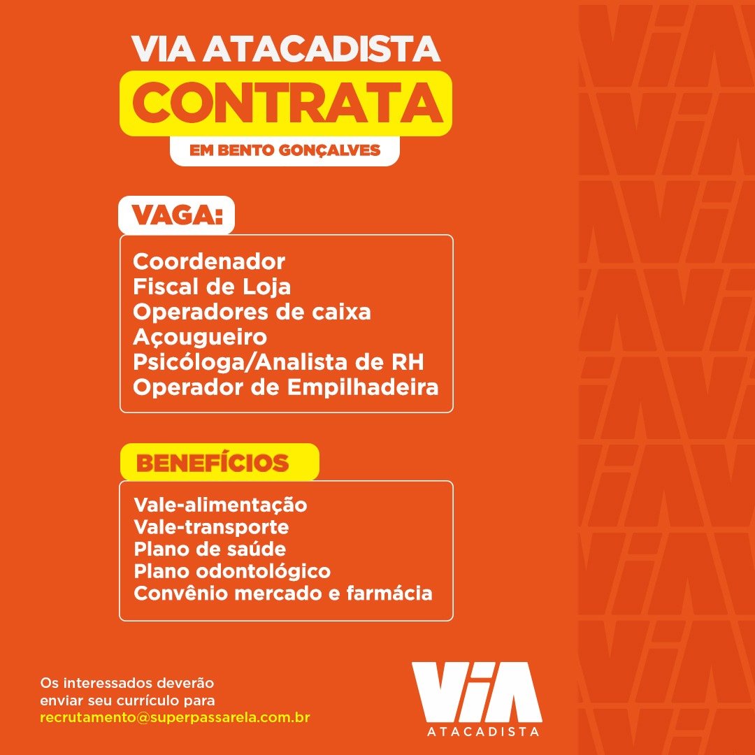 Super Passarela “Em Breve” em Bento Gonçalves anuncia vagas de emprego